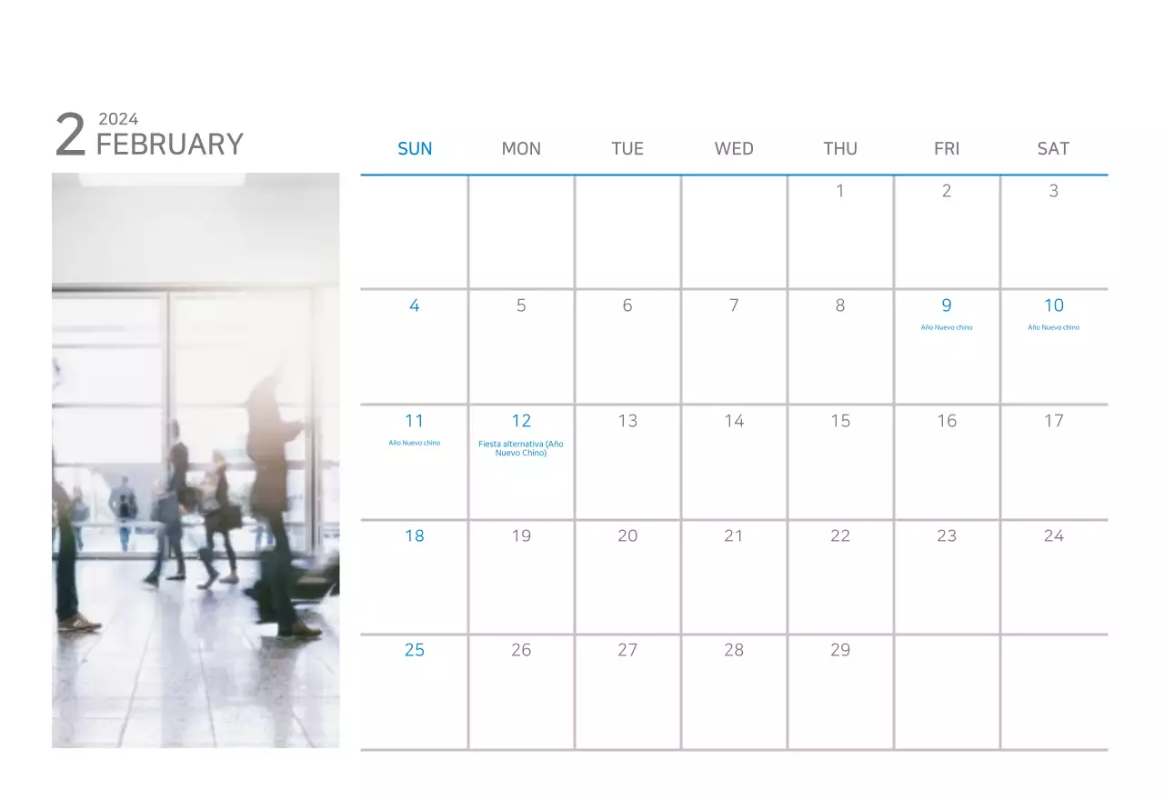 Azul Blanco Simple Business