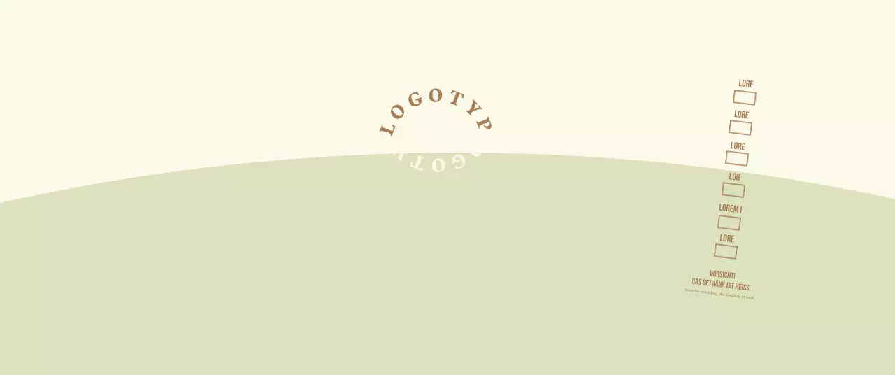 Einfaches Konzept Logotyp in hellgrün und hellgelb für ein Cafe