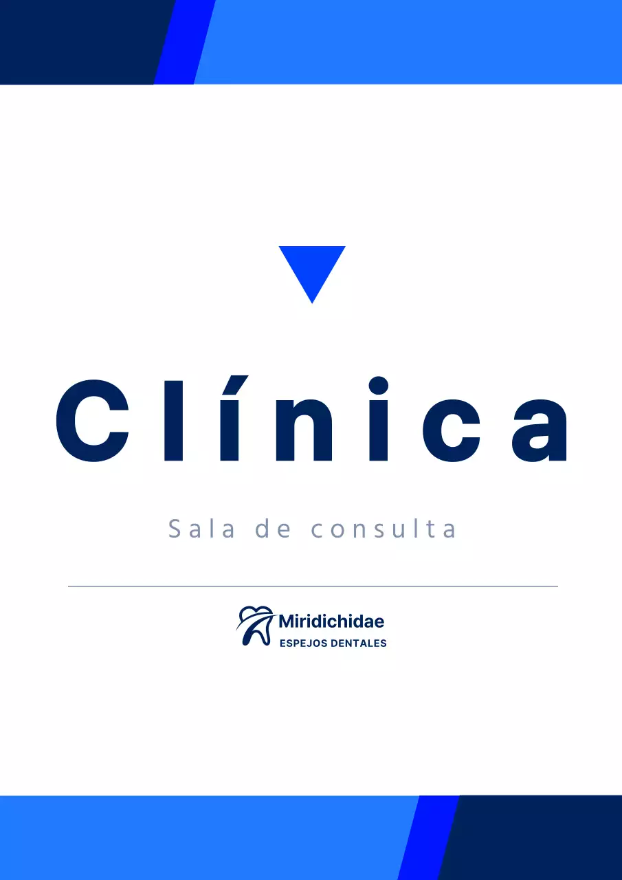 Señalización clínica de estilo limpio y sencillo en negro y azul marino