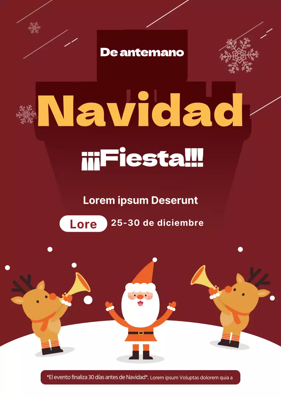 Ilustración roja Lindo evento de Navidad