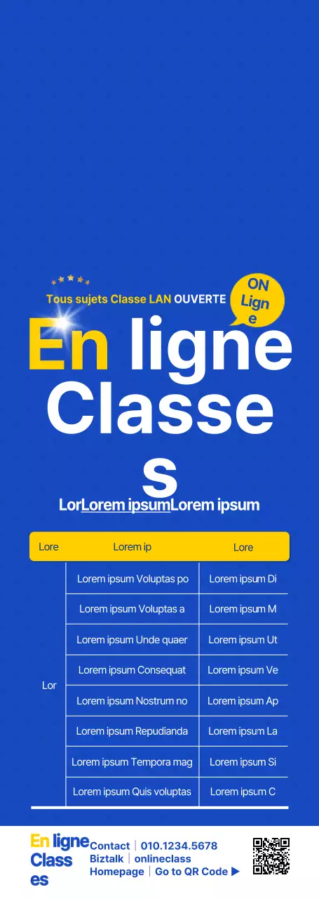 Du bleu et du blanc pour annoncer et promouvoir les offres d'emploi dans le domaine de la formation en ligne