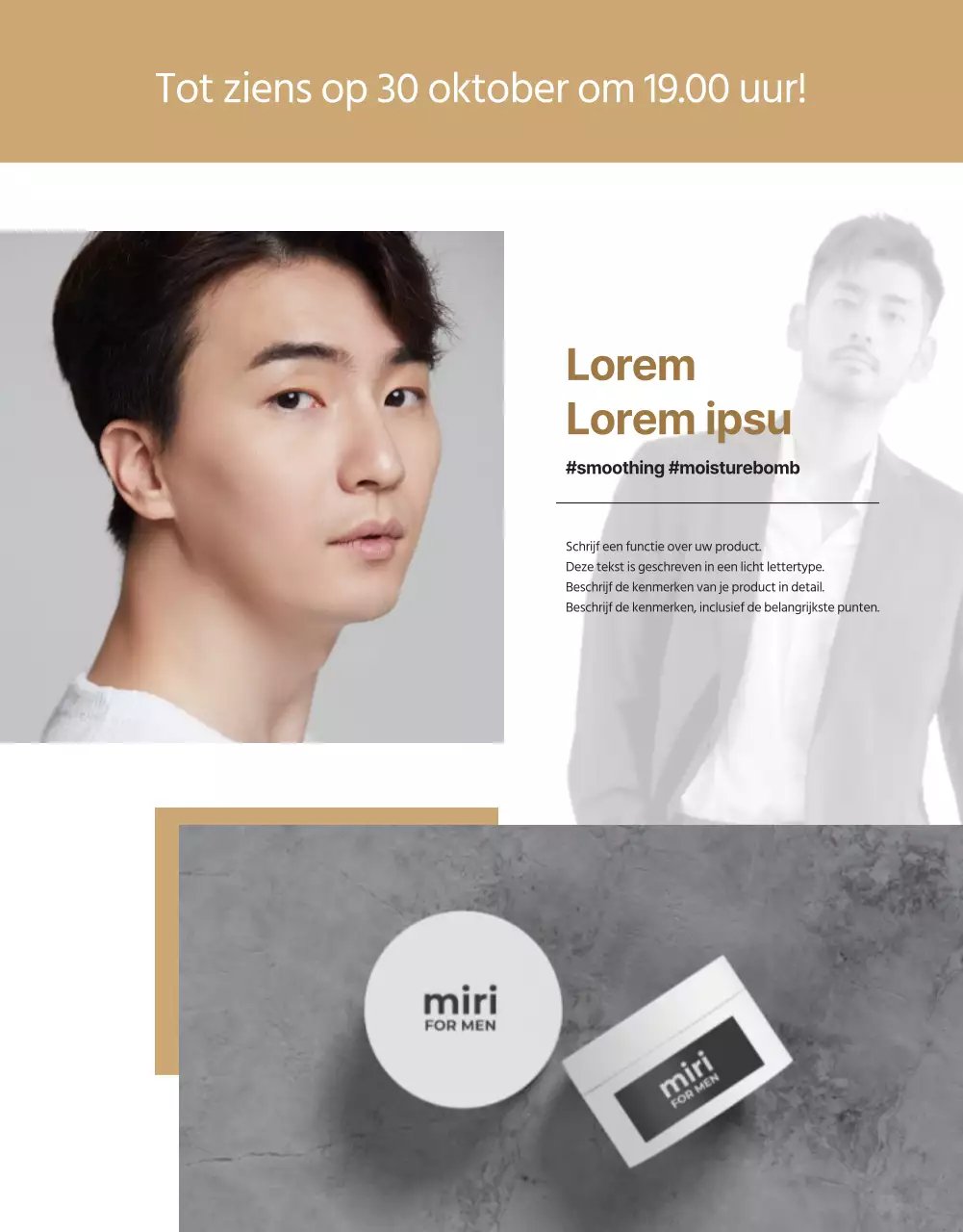 Sleek zwarte mannencosmetica live winkelen detailpagina