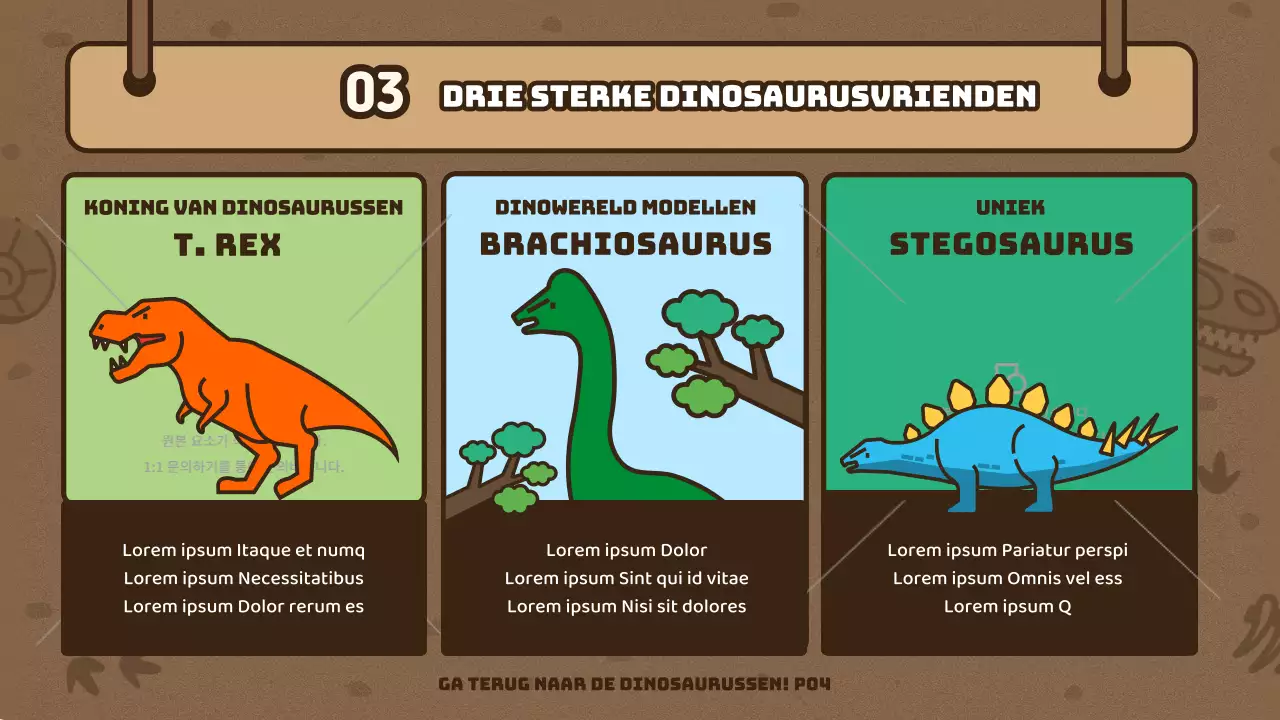 Bruin Onderzoeksteam Concept Leuke Dinosaurus Illustratie Wetenschap Tijd