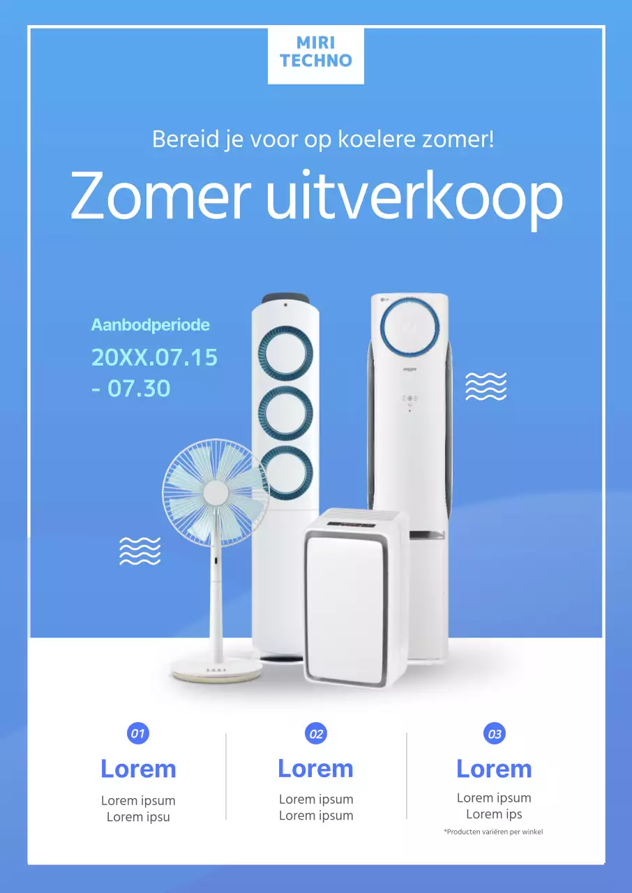 Blauw zomertoestel poster