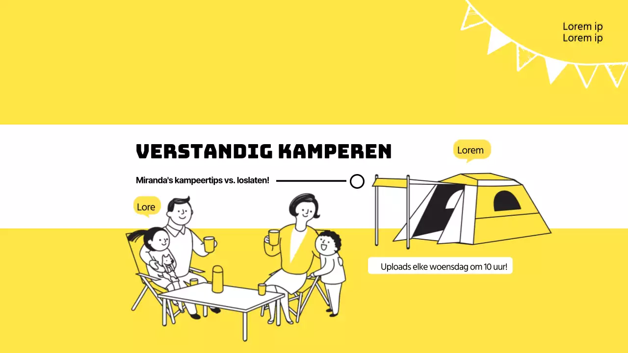 geel wit familie camping eenvoudig channelart