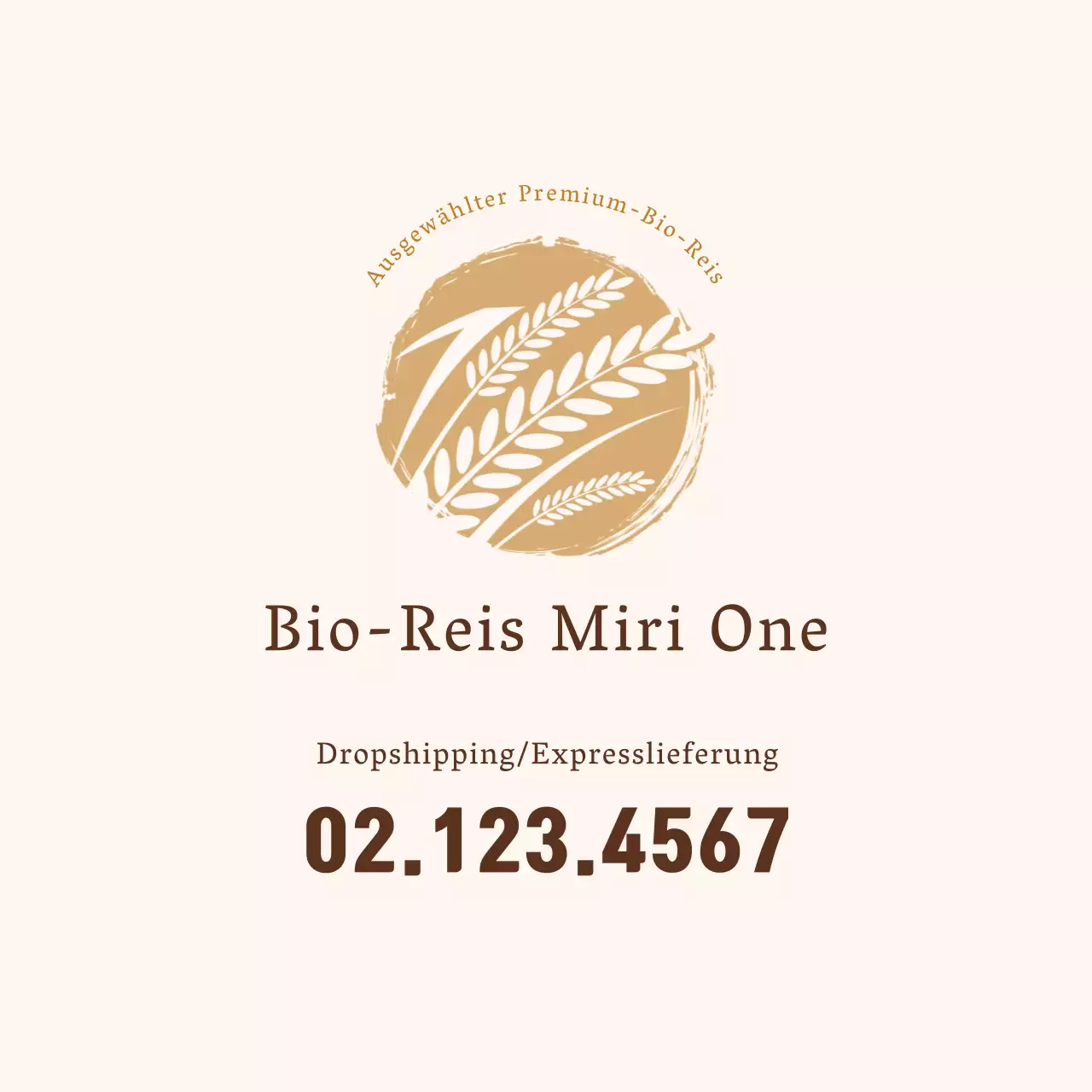 Braune Illustration saubere Bio-Reisfarm