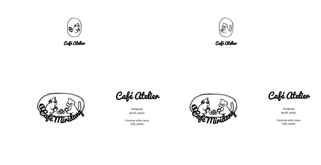 Para informação e promoção de cafés num estilo de ilustração emotivo e giro de guaxinim e gato