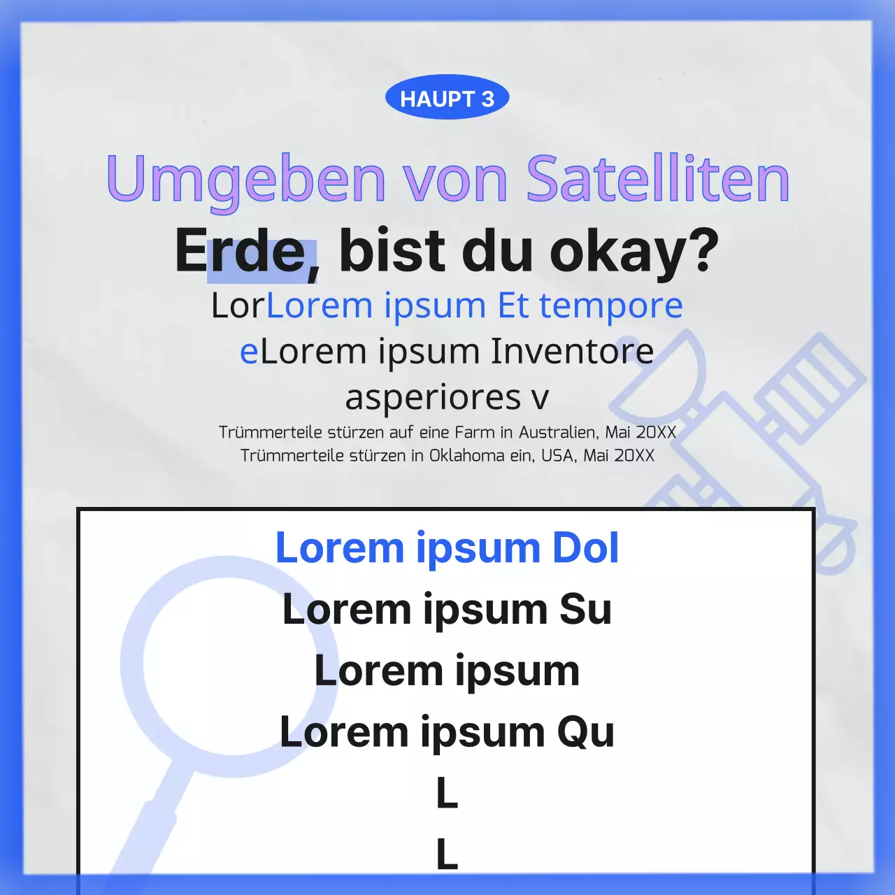Das minimalistische Raumfahrtmuseum in Schwarz und Blau
