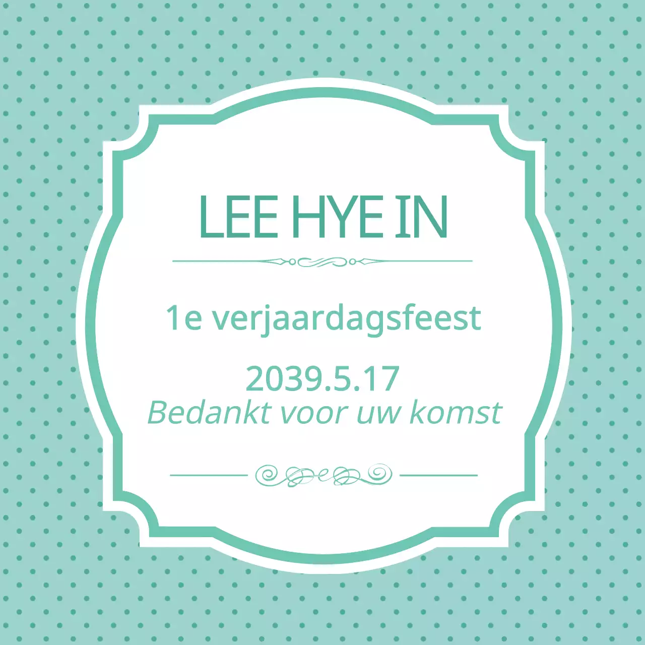 Bedankt voor uw komst