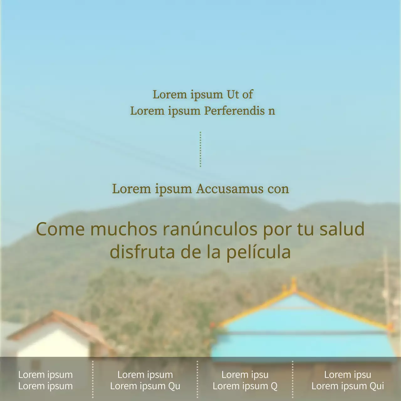 Presentación del concepto de parodia cinematográfica verde y marrón botón de oro