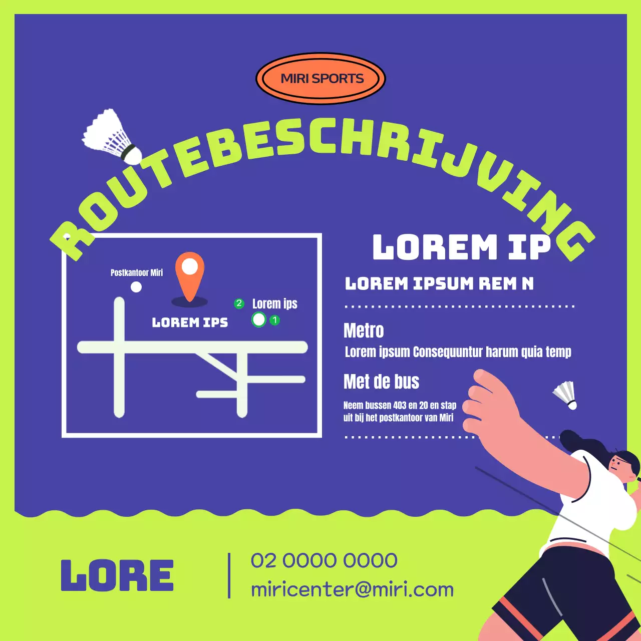 Het blauw met gele mollige sportcentrum is op zoek naar leden.