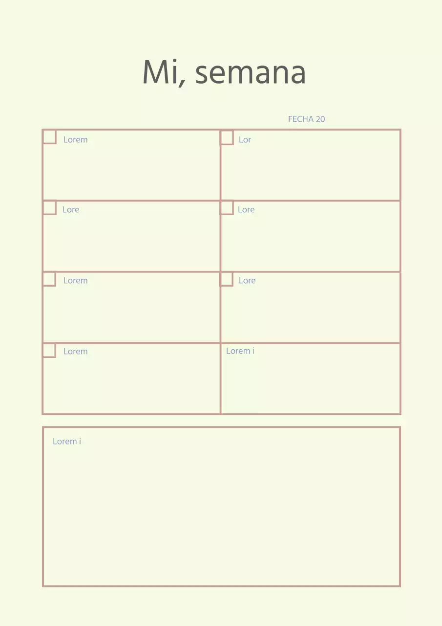 Sencillo póster calendario de agenda personal en amarillo