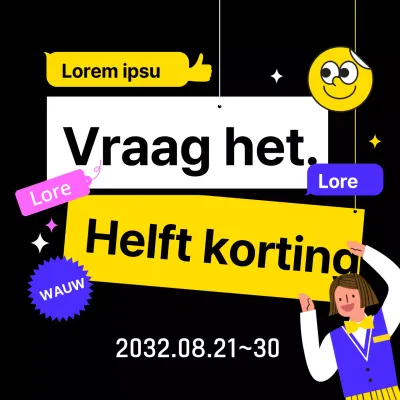 Zwarte achtergrond tekst markeert verkoopgebeurtenis