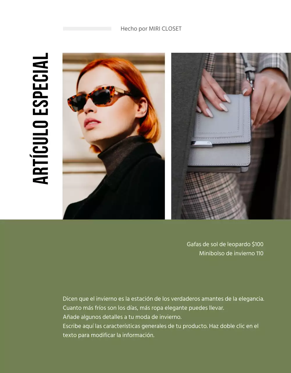 Moda página detallada