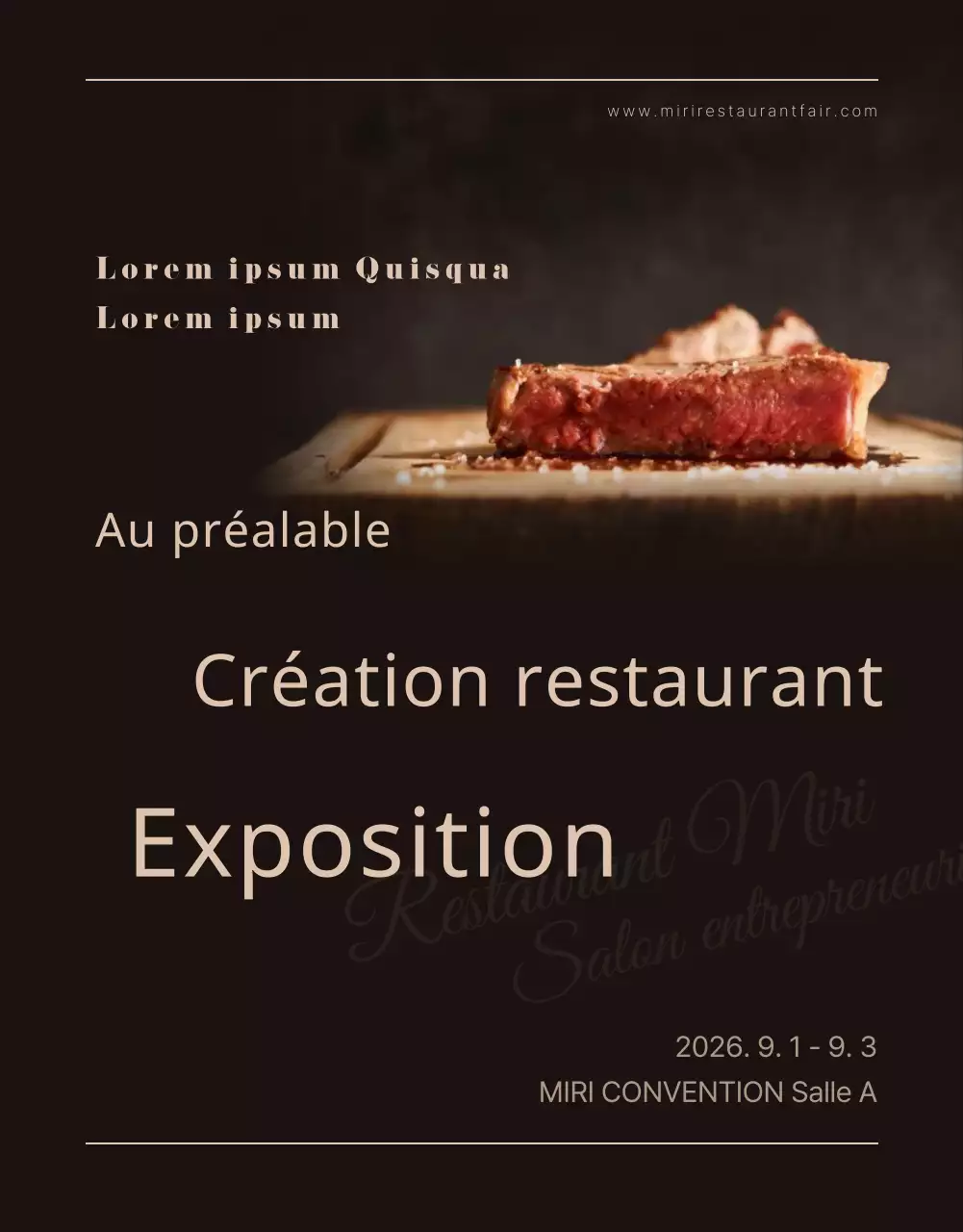 Une foire de démarrage alimentaire propre, brune et turquoise