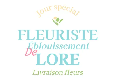 Pour promouvoir un magasin de fleurs, un concept vintage aux couleurs pastel avec le nom du magasin et des illustrations de fleurs.