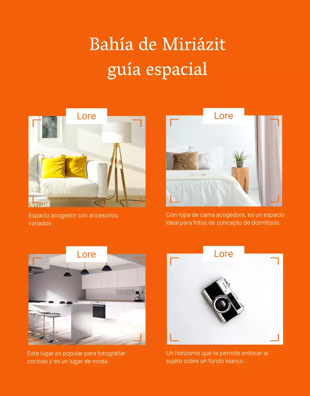 Guía para un estudio selfie limpio, beige y naranja