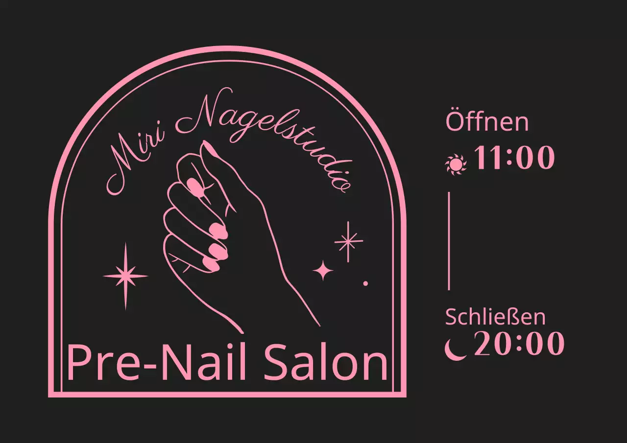 Schwarzer und rosa sentimentaler Rahmen für Saloninformationen