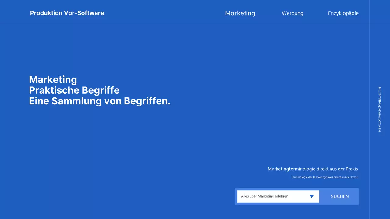Förderung grundlegender Begriffe aus der blau-weißen Marketingpraxis