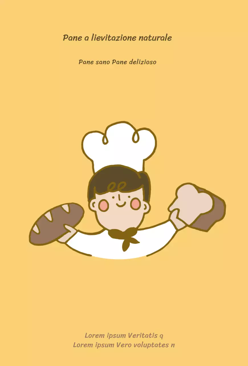 Giallo Carino ChefPersonaggio Panificio CartolinaPostcard