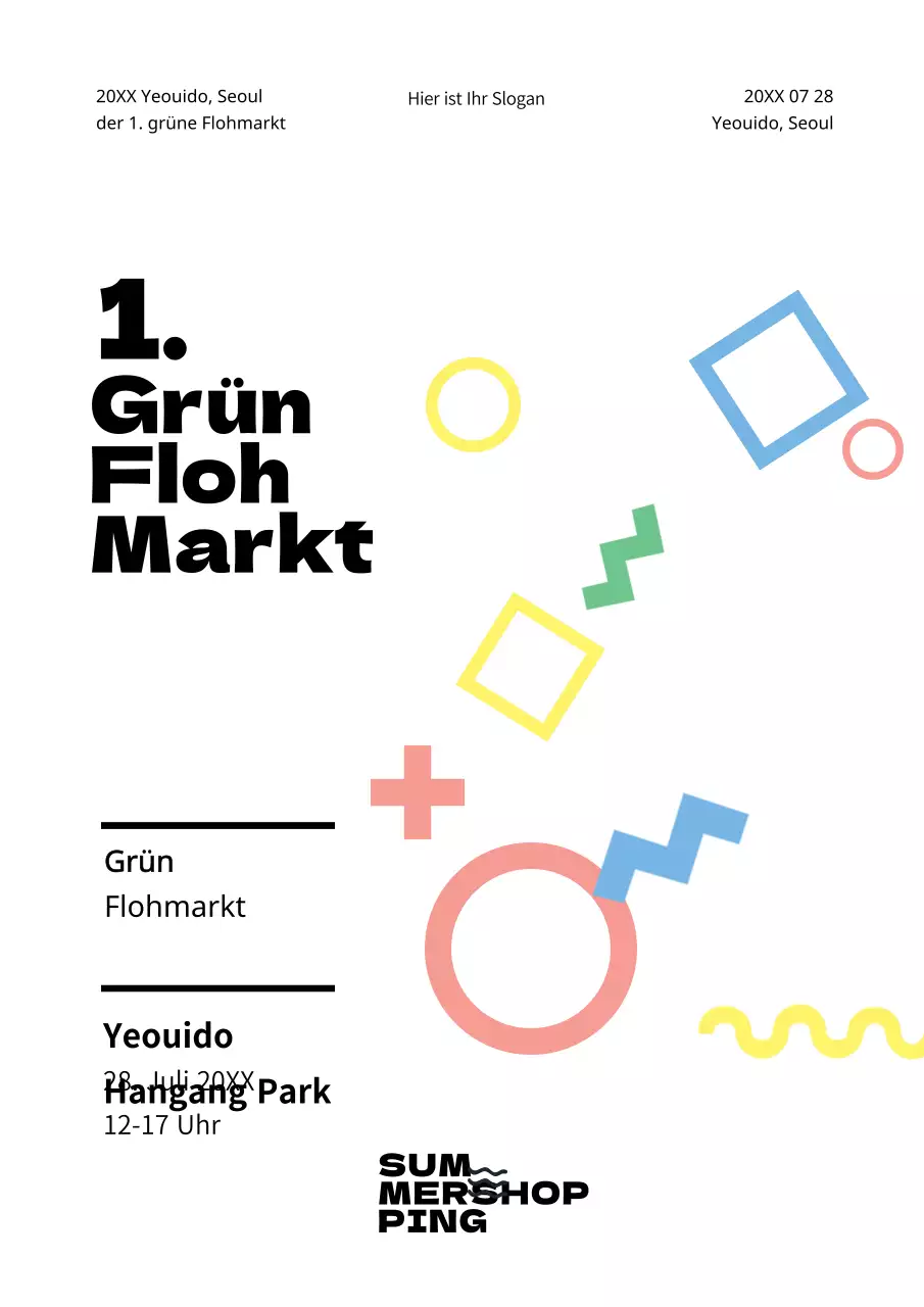 Einfaches Plakat zur Werbung für einen Flohmarkt