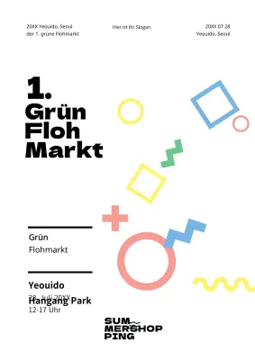 Einfaches Plakat zur Werbung für einen Flohmarkt