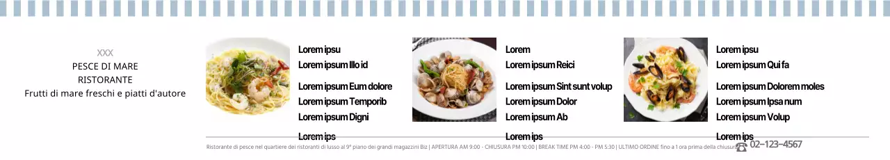 Menu dei ristoranti