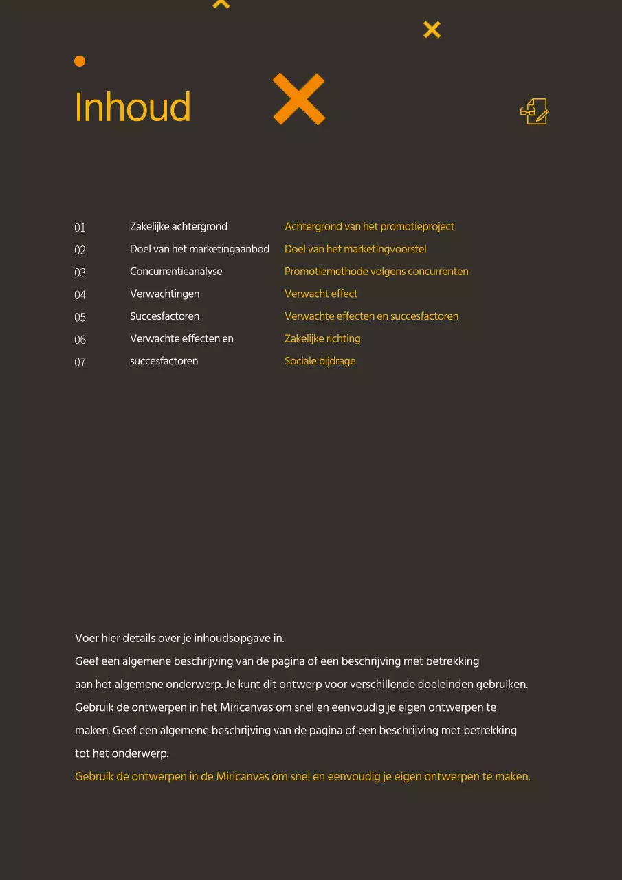 Eenvoudig en fris zakelijk marketingvoorstel in geel en bruin