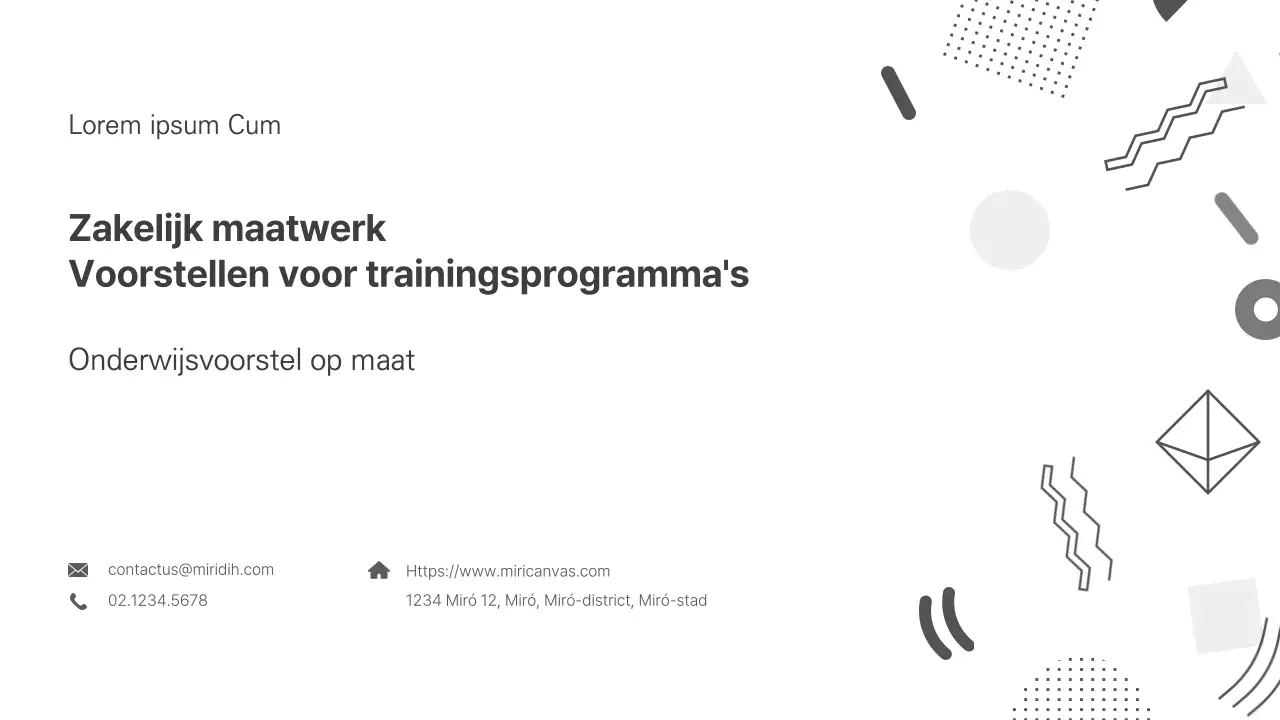 Zakelijk voorstel trainingsprogramma op maat PPT by Grayton