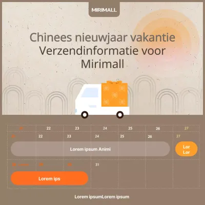 Bruine Nieuwjaarsillustraties voor Instagram Lunar New Year Aflevergids Instagram Krant
