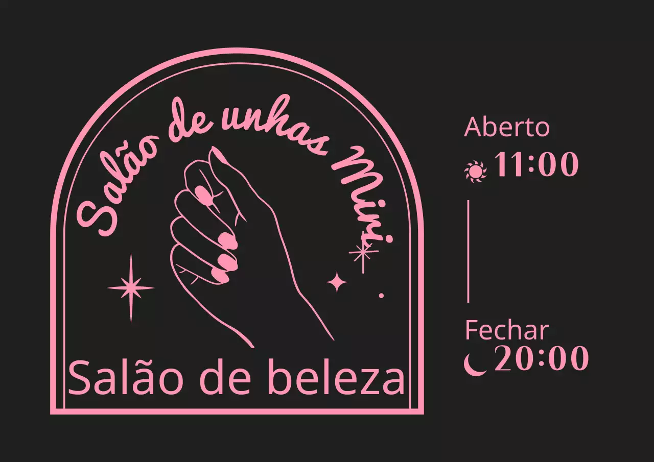 Estilo de moldura sentimental preto e cor-de-rosa para informações do salão