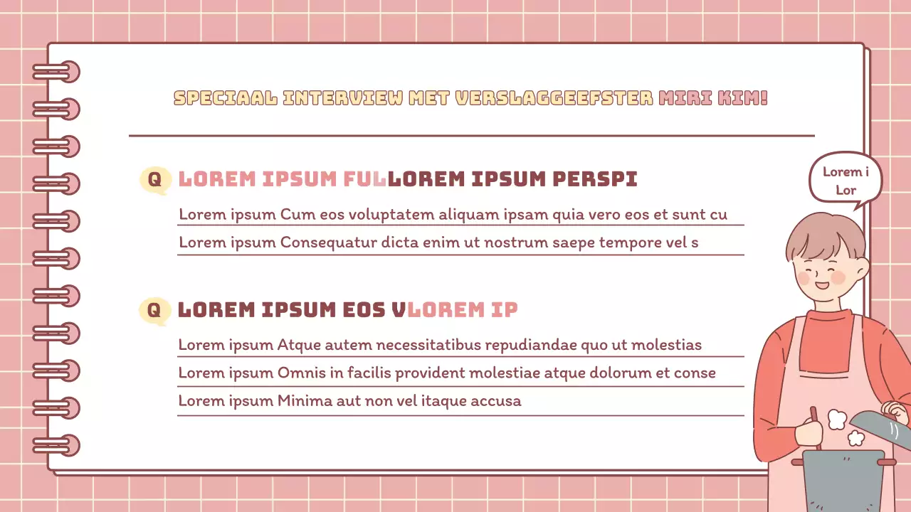 Minimalistische huiswerkpresentatie voor basisschoolvakantie in roze en geel