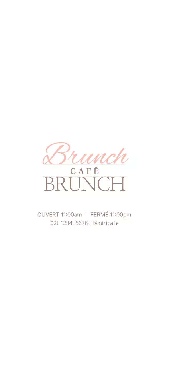 Menu de brunch de style simple en rose et marron pour la tarification et la promotion