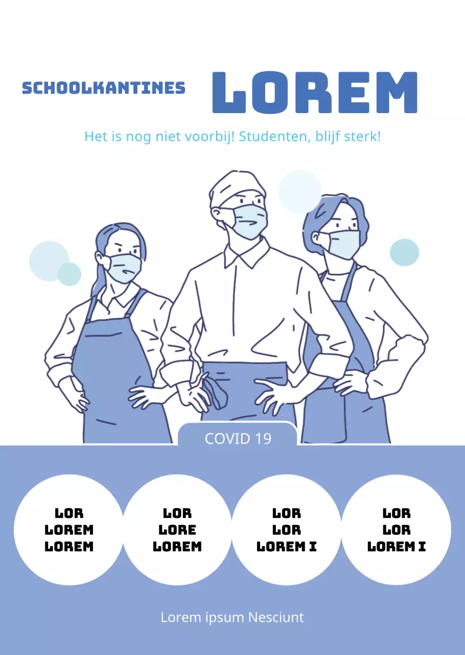 Lichtblauwe illustratie kantineticket transparante poster