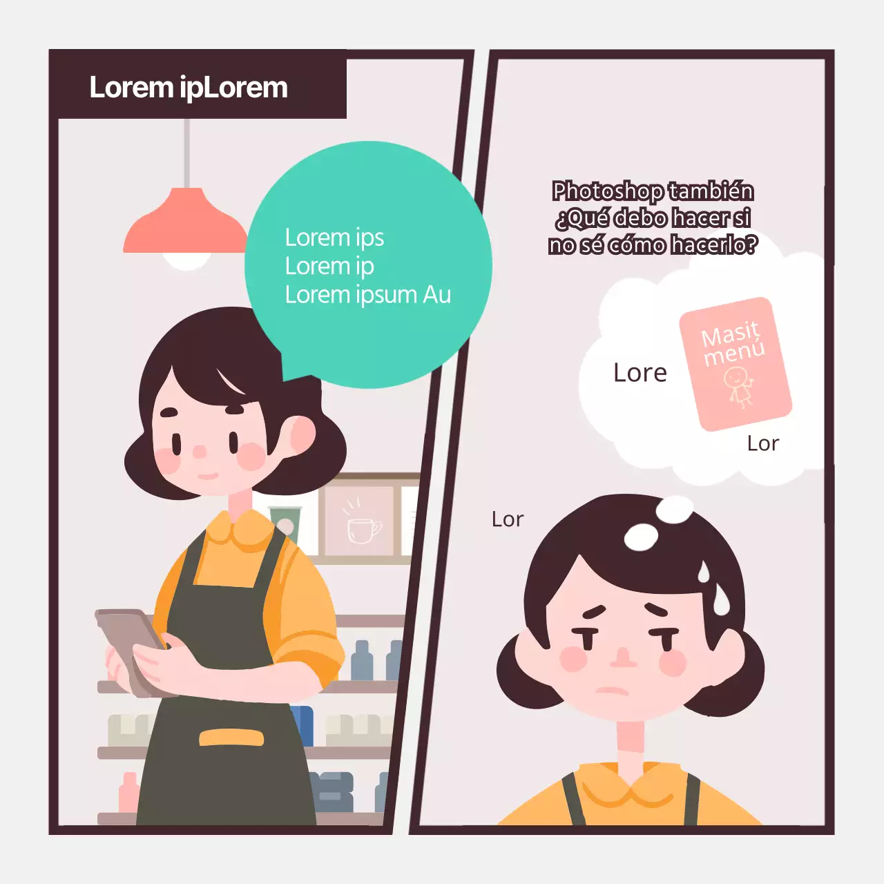 Explicación de los consejos de uso de la bonita lona previa de color menta y rosa