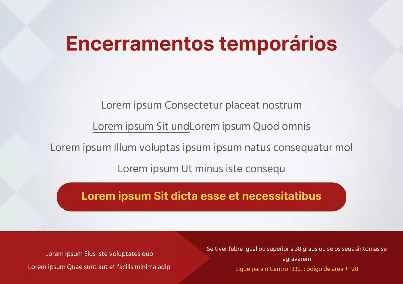Encerramentos temporários
