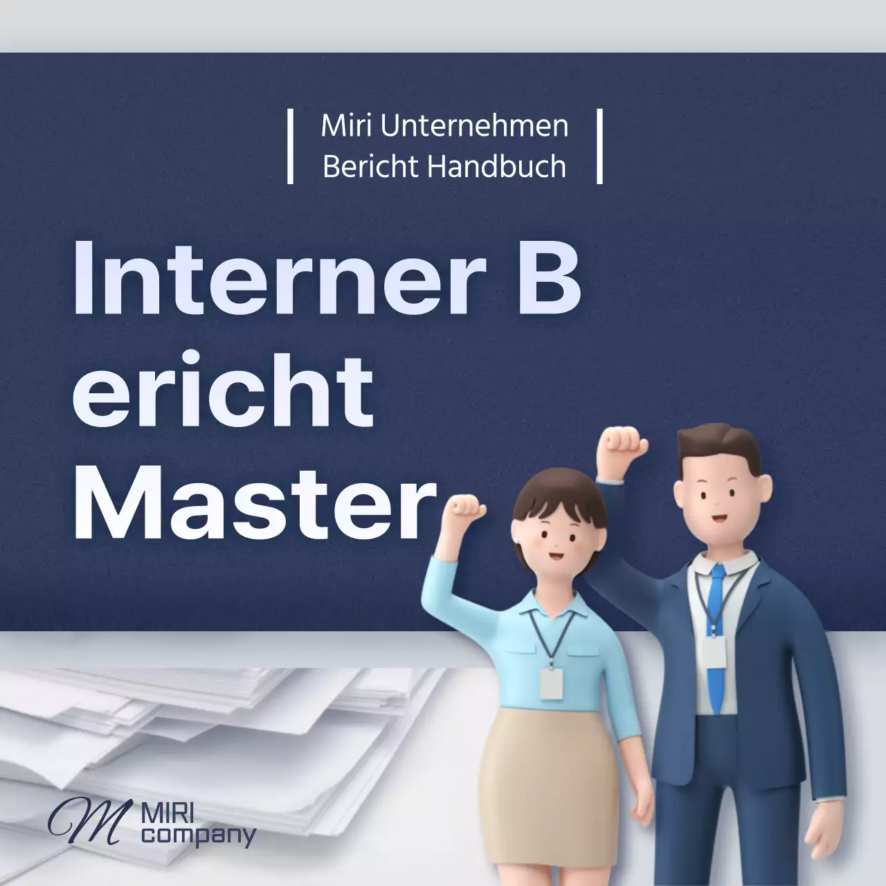 Ein sauberes, blau-graues Berichtshandbuch