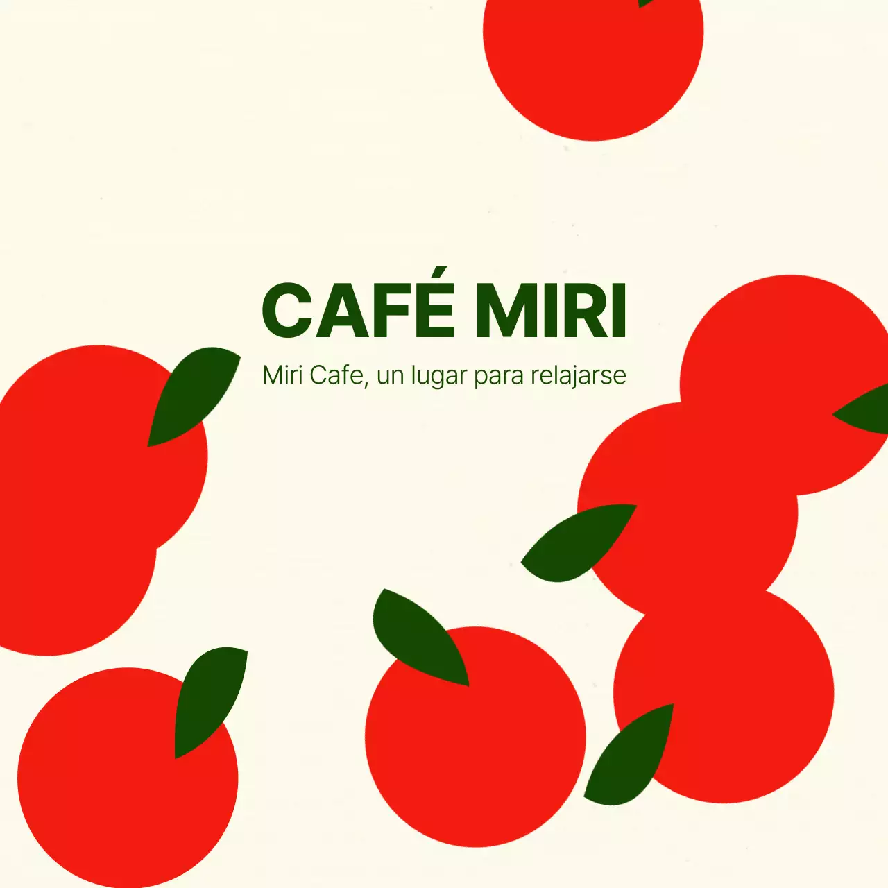 Círculo café pegatina sobre fondo amarillo con manzana roja