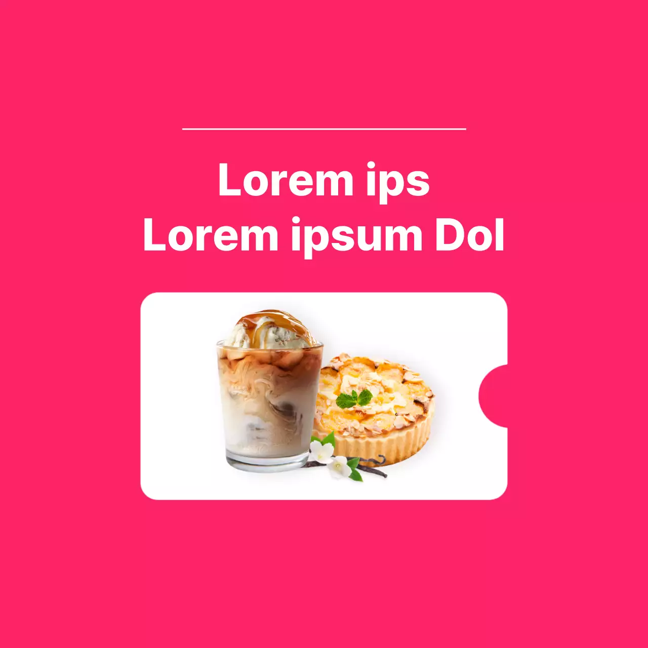 Autocollant circulaire de livraison de café sur fond rose foncé