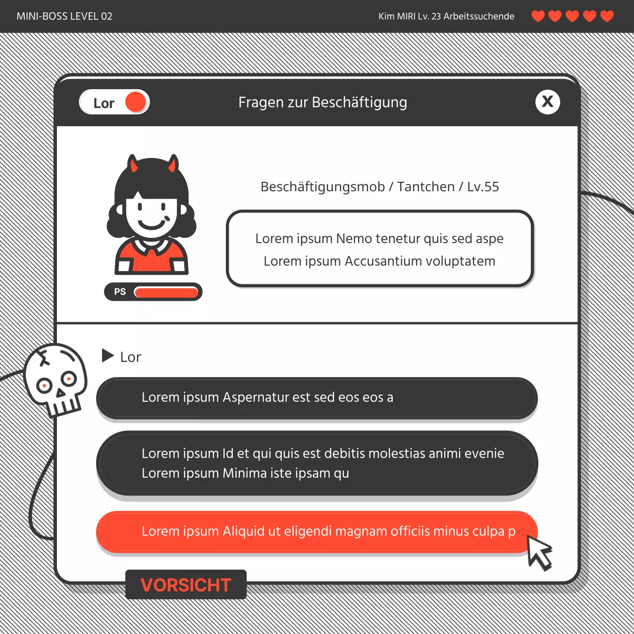 Dunkelgraue und orangefarbene Obon-Feierkarte im SpielformatNews