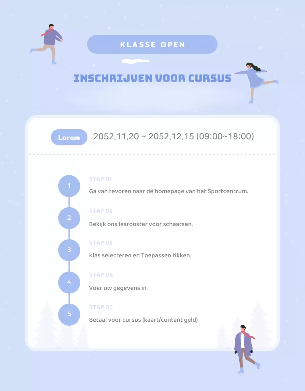 Gids voor winterse schaatslessen in paars en wit