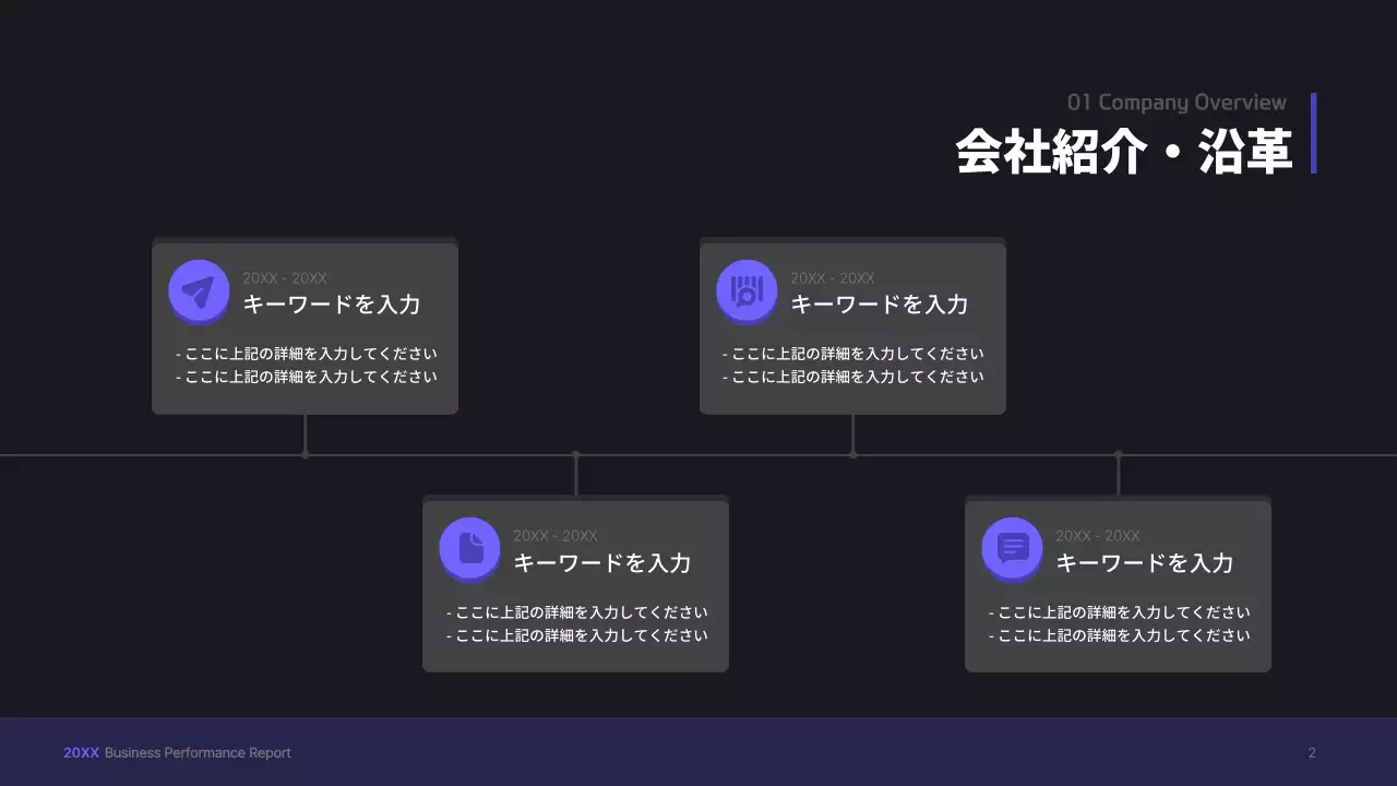 黒 モダン ビジネス 報告書 プレゼンテーション