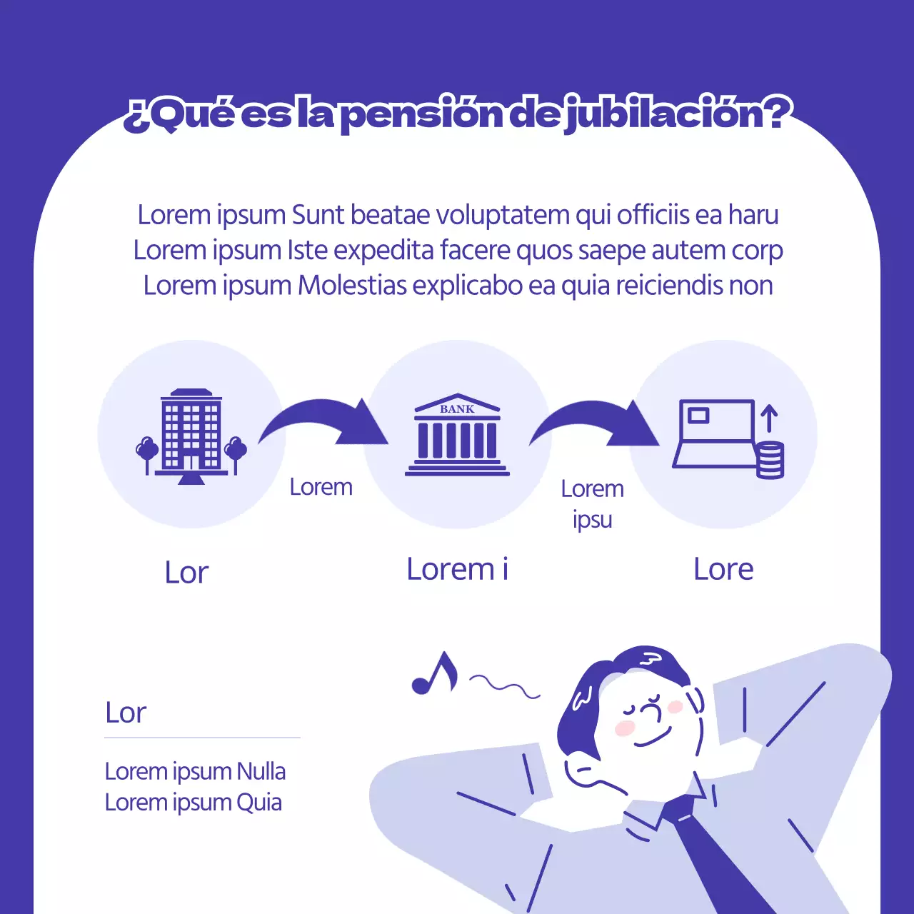 Información azul y minimalista sobre la jubilación