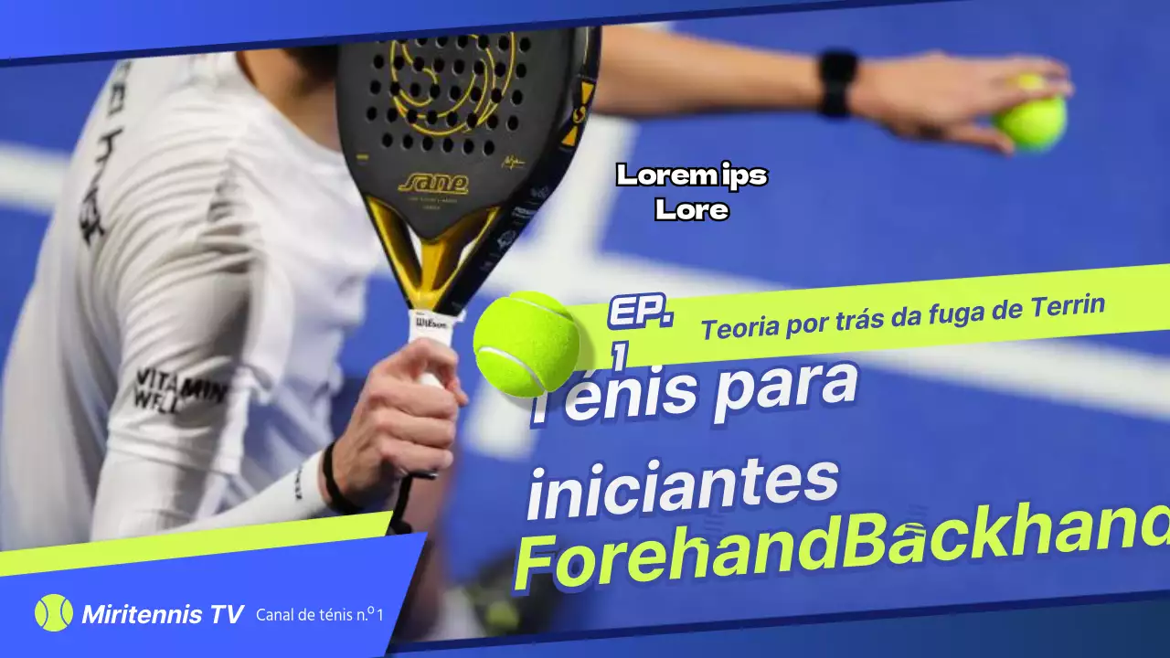 Aulas de ténis para principiantes em azul e chartreuse