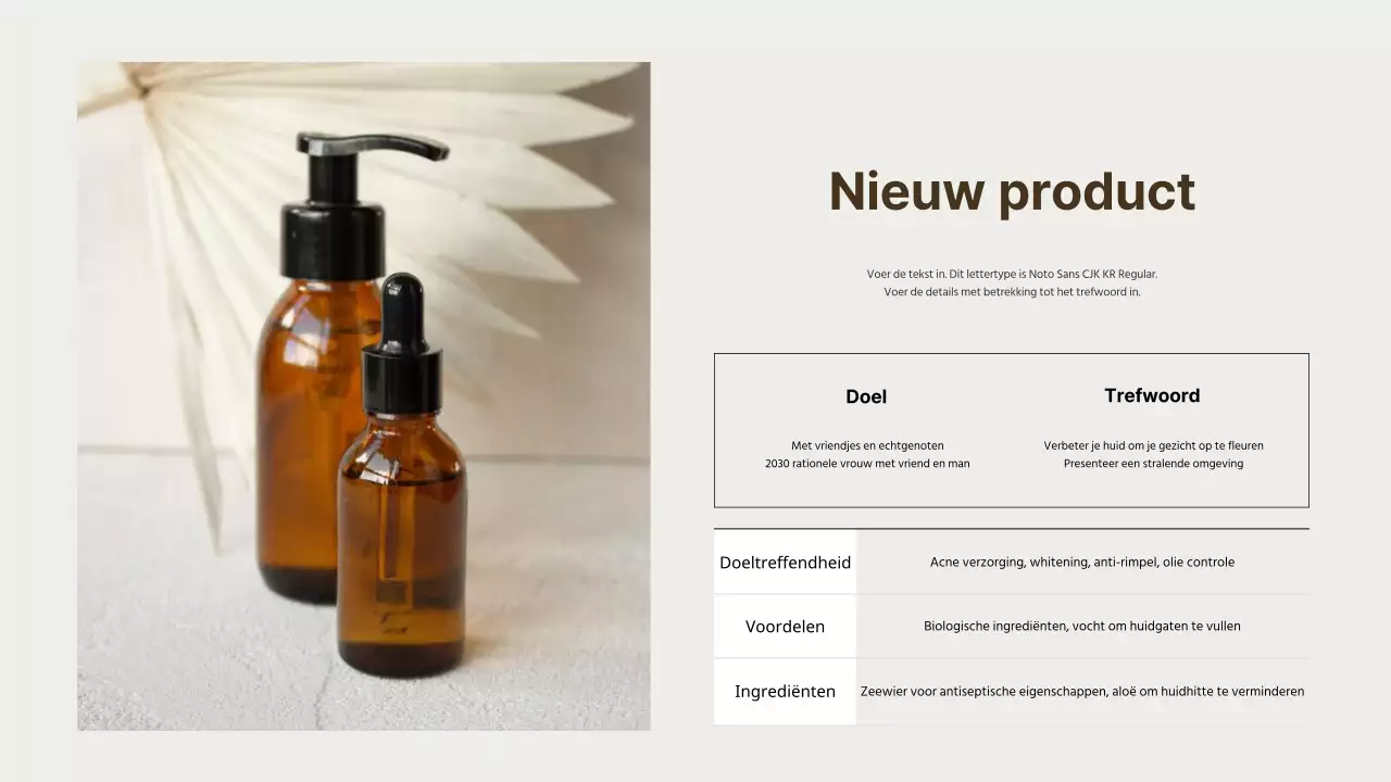 Cosmetisch productvoorstel voor mannen in bruin en groen