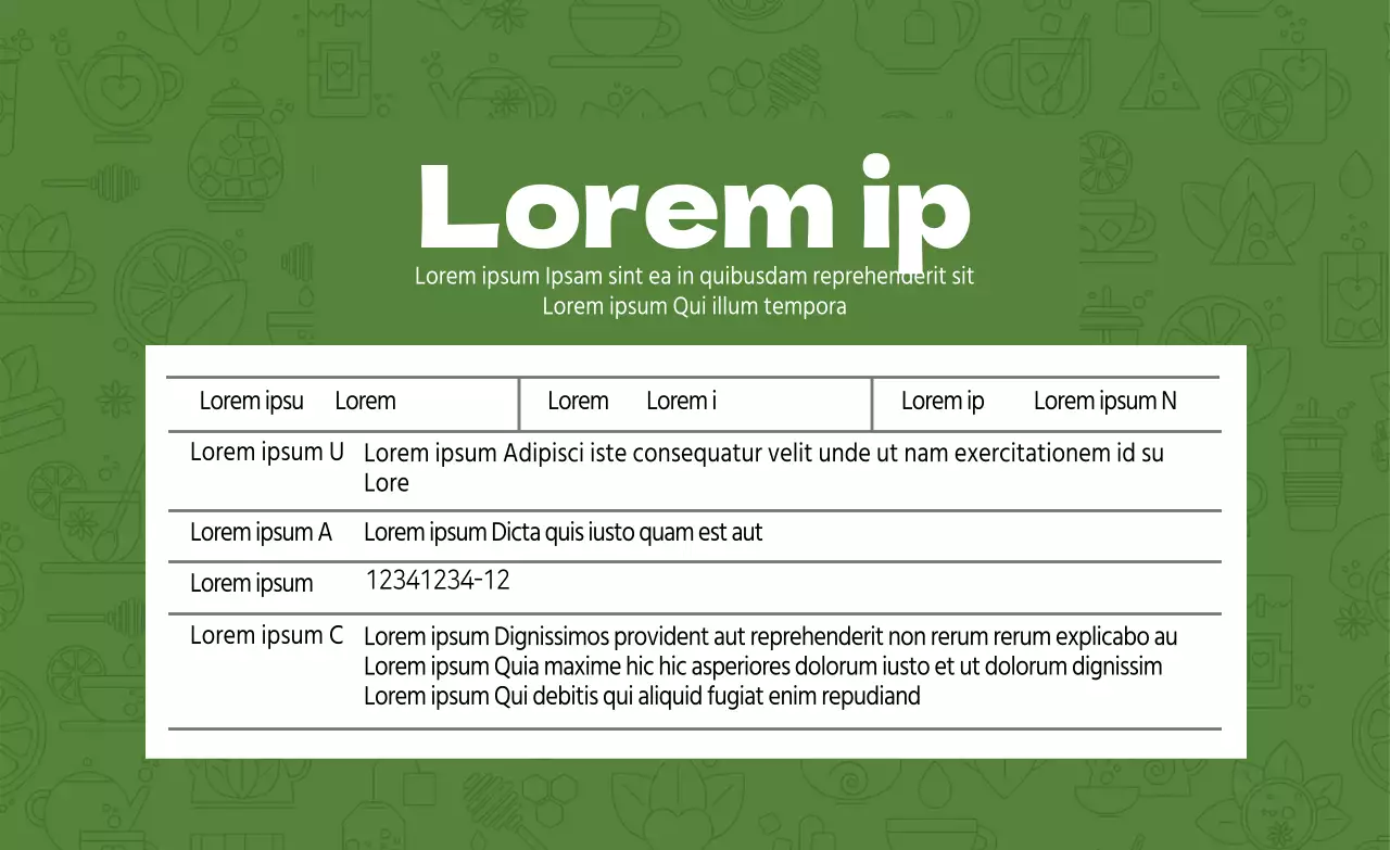 Grünes Muster Neat Food Flüssiger Tee Grüner Tee Details