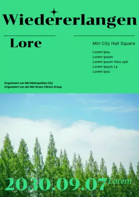 Feiern Sie den Tag des blauen Himmels mit einem frischen grünen Farbkonzept