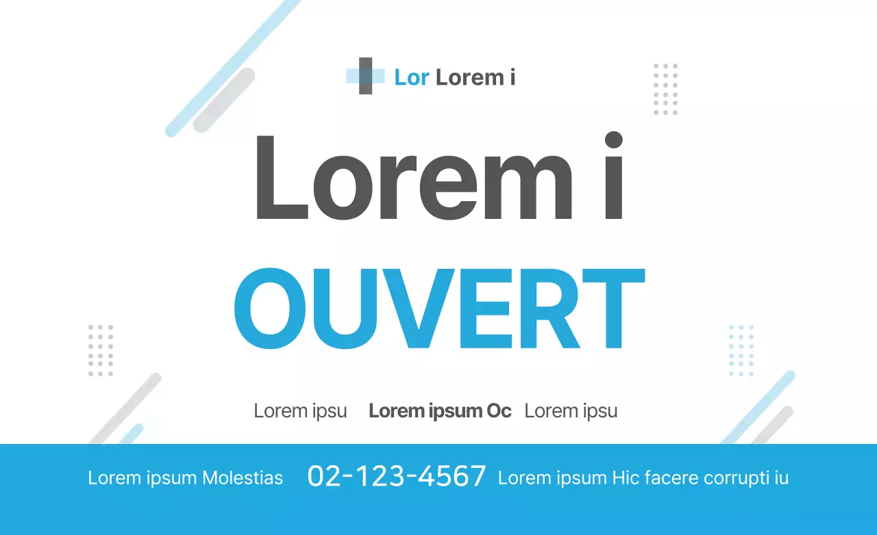 Texte simple en bleu clair et noir pour l'annonce de l'ouverture d'un hôpital
