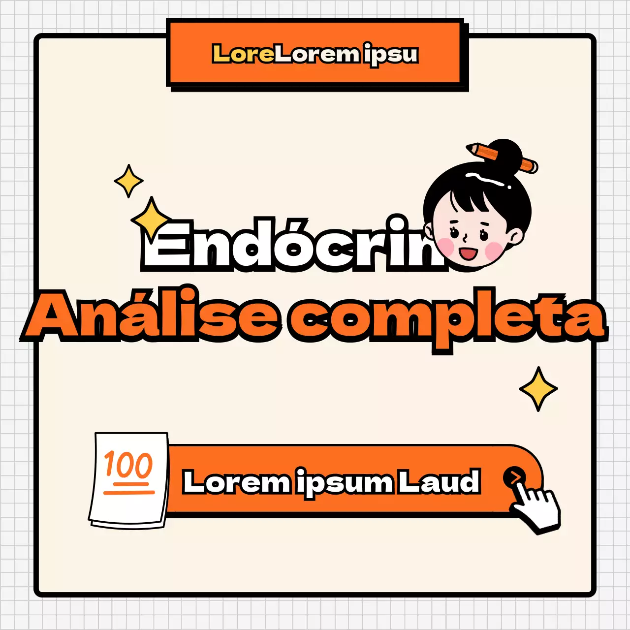Análise endócrina laranja e cor de carne CardNews