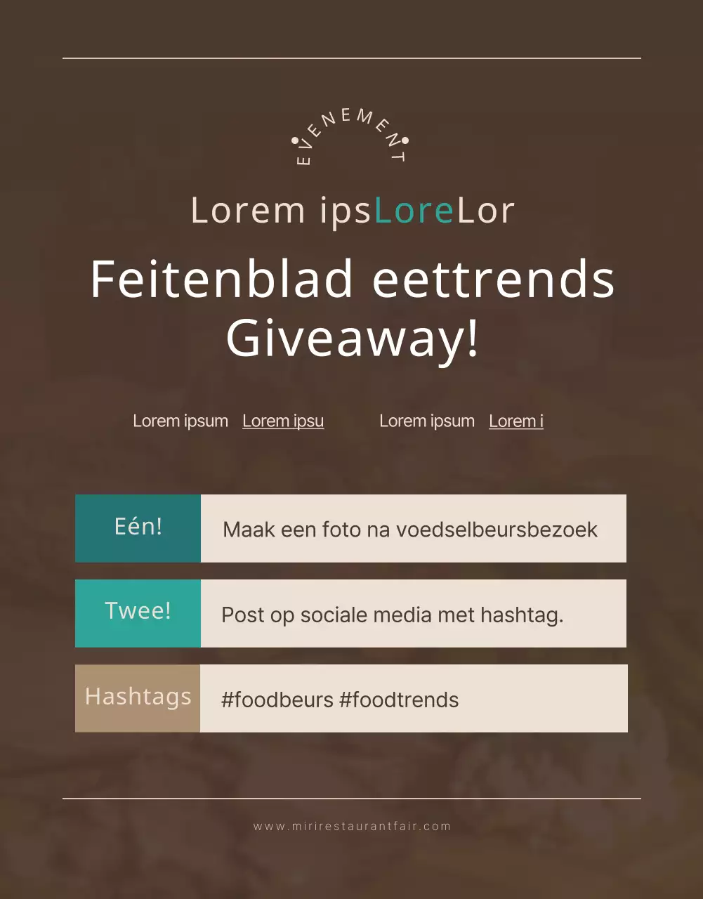 Een schoon bruin en turquoise voedsel start-up beurs